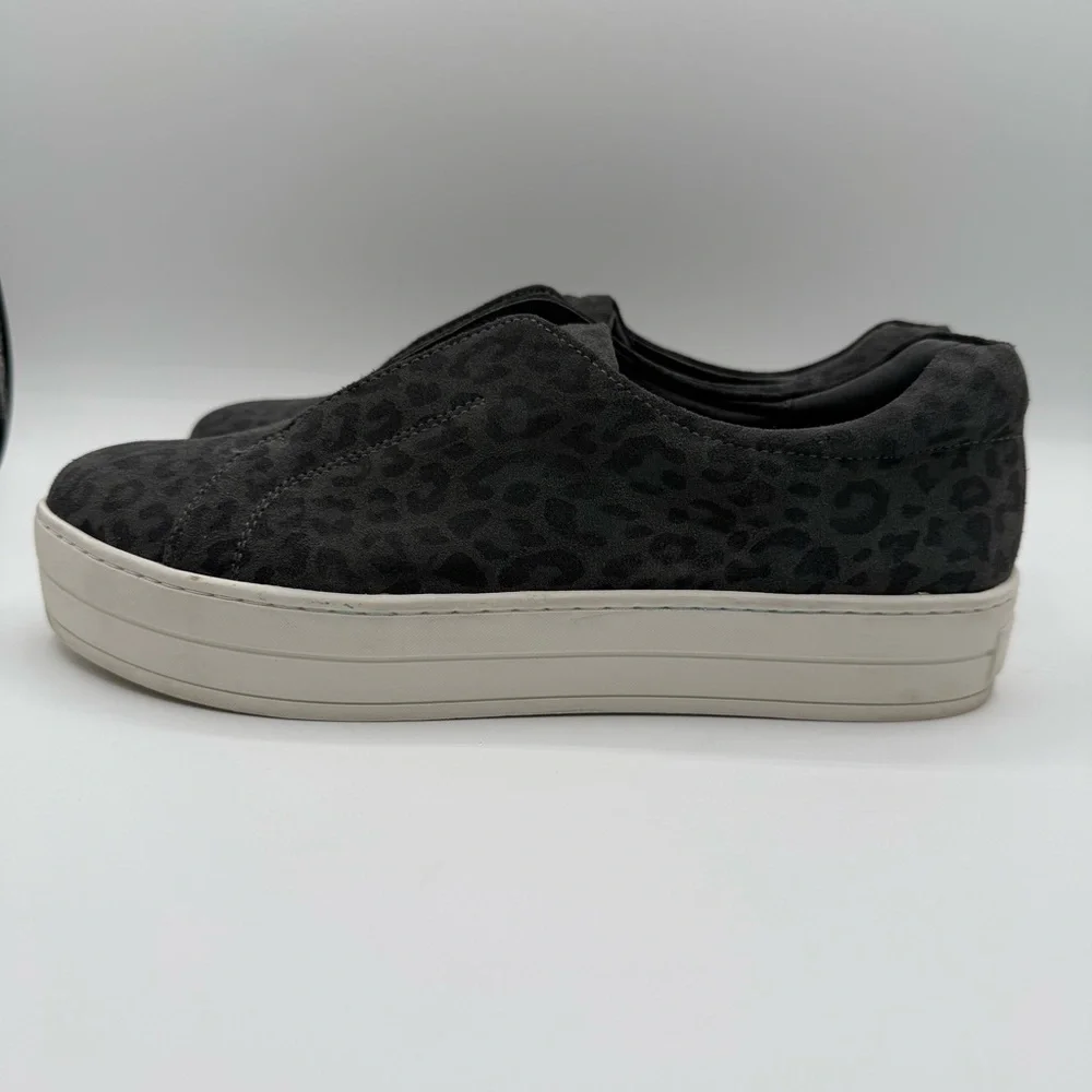 J/Slides Heidi Platform Slip On Sneakers Leather Leopard Print Women 9.5M